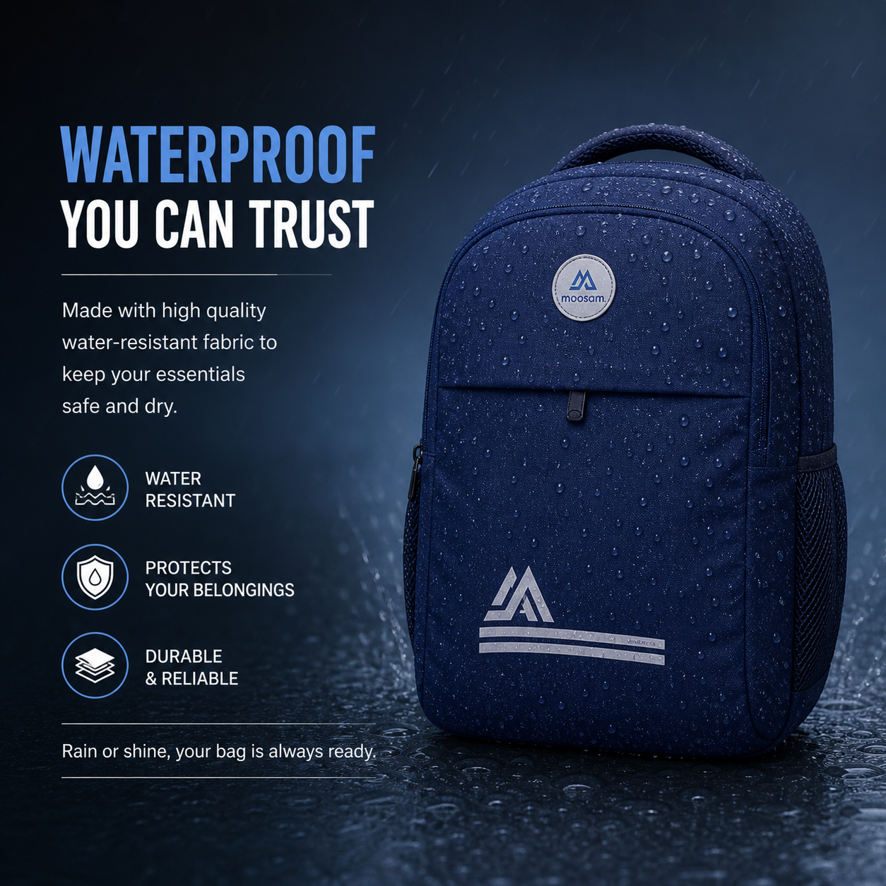 Moosa'm GoPack Backpack – Lightweight College & Daily Use Bag